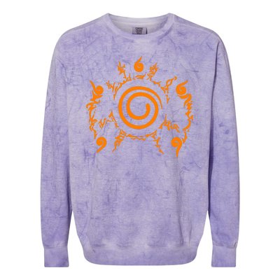 Orange Nine 9 Tail Kurama Seal Colorblast Crewneck Sweatshirt