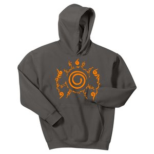 Orange Nine 9 Tail Kurama Seal Kids Hoodie