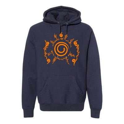 Orange Nine 9 Tail Kurama Seal Premium Hoodie