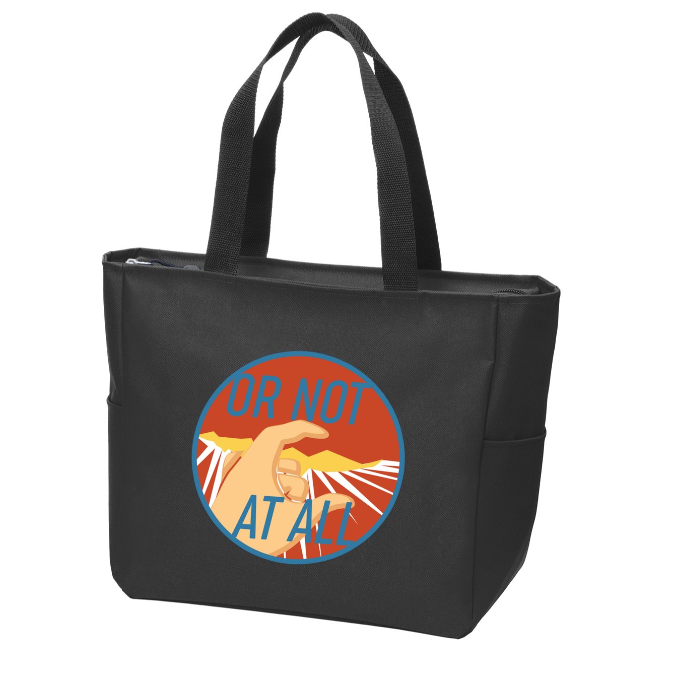 Or Not At All Hand Emblem Zip Tote Bag