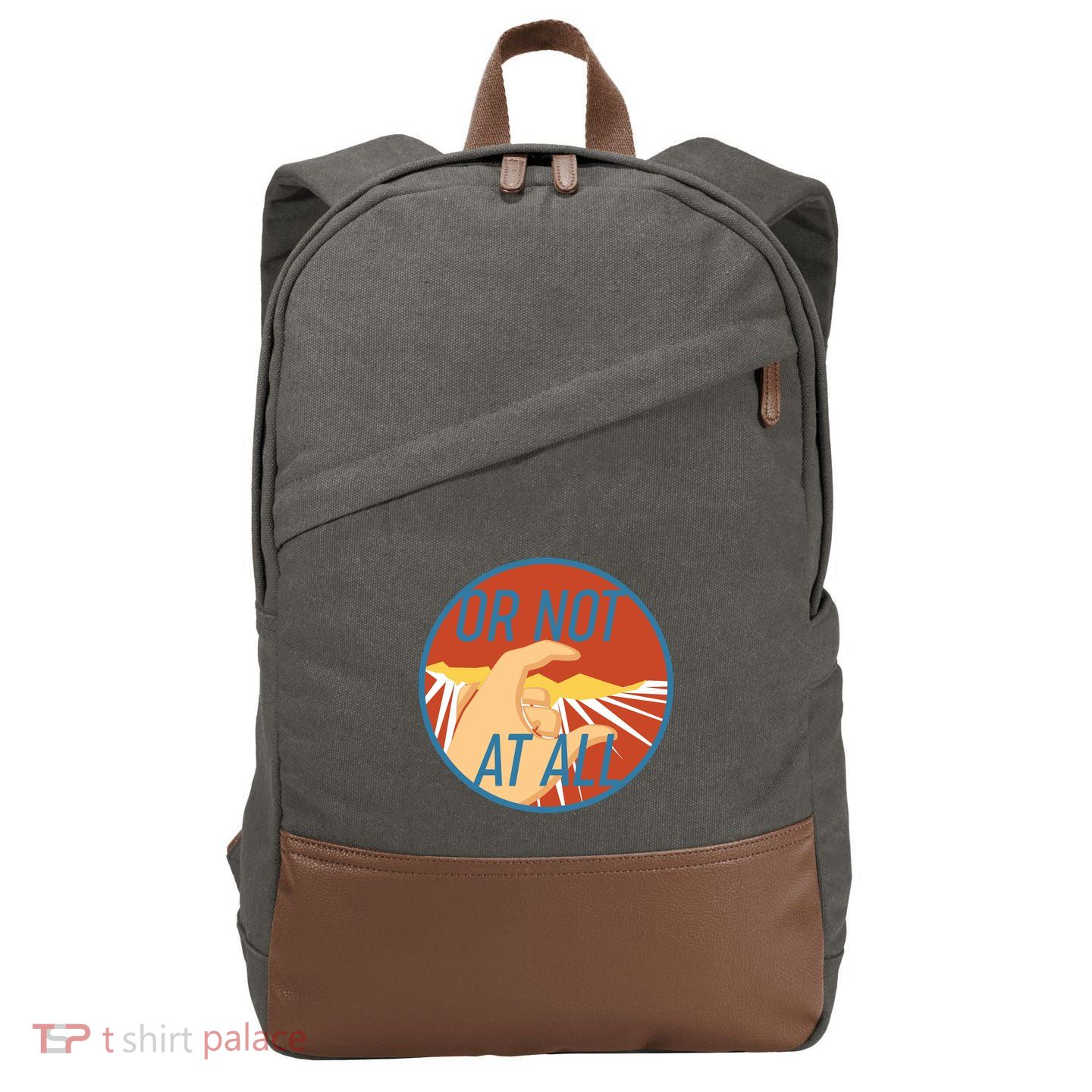 Or Not At All Hand Emblem Cotton Canvas Backpack