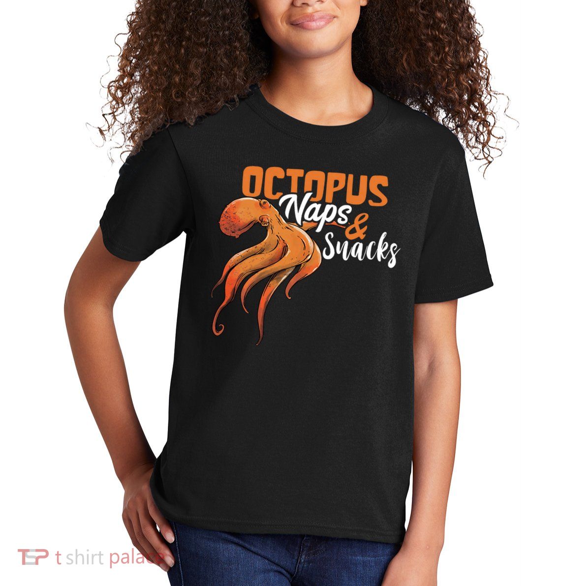 Octopus Naps And Snacks Sea Animals Cephalopod Kraken Kids T-Shirt