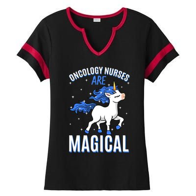 Oncology Nurses Are Magical Unicorn Job Nursing Profession Meaningful Gift Ladies Halftime Notch Neck Tee