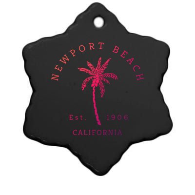 Original Newport Beach Ca Palm Tree Unique Novelty Art Great Gift Ceramic Star Ornament