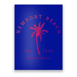 Original Newport Beach Ca Palm Tree Unique Novelty Art Great Gift Poster