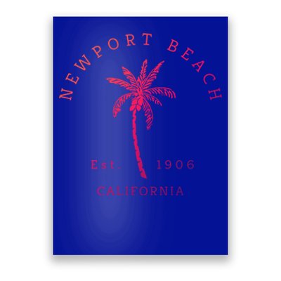 Original Newport Beach Ca Palm Tree Unique Novelty Art Great Gift Poster