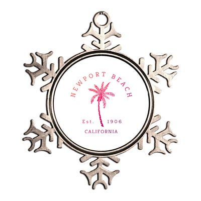 Original Newport Beach Ca Palm Tree Unique Novelty Art Great Gift Metallic Star Ornament