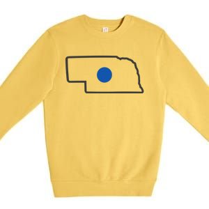 Omaha Nebraska Blue Dot Premium Crewneck Sweatshirt