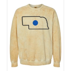 Omaha Nebraska Blue Dot Colorblast Crewneck Sweatshirt