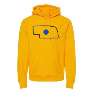 Omaha Nebraska Blue Dot Premium Hoodie