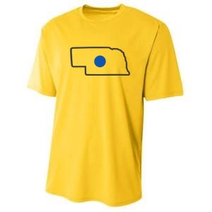 Omaha Nebraska Blue Dot Youth Performance Sprint T-Shirt