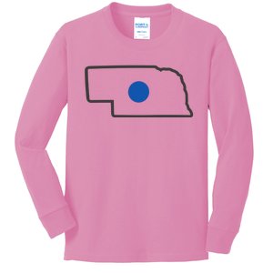 Omaha Nebraska Blue Dot Kids Long Sleeve Shirt