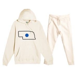 Omaha Nebraska Blue Dot Premium Hooded Sweatsuit Set