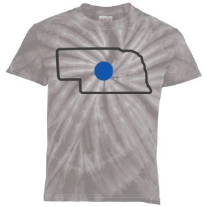 Omaha Nebraska Blue Dot Kids Tie-Dye T-Shirt