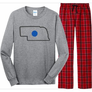 Omaha Nebraska Blue Dot Long Sleeve Pajama Set