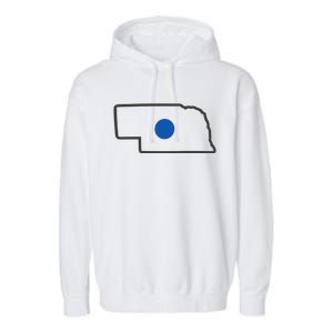 Omaha Nebraska Blue Dot Garment-Dyed Fleece Hoodie