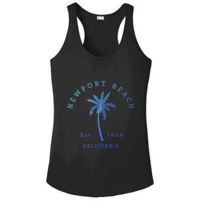 Original Newport Beach Ca Palm Tree Unique Novelty Art Great Gift Ladies PosiCharge Competitor Racerback Tank