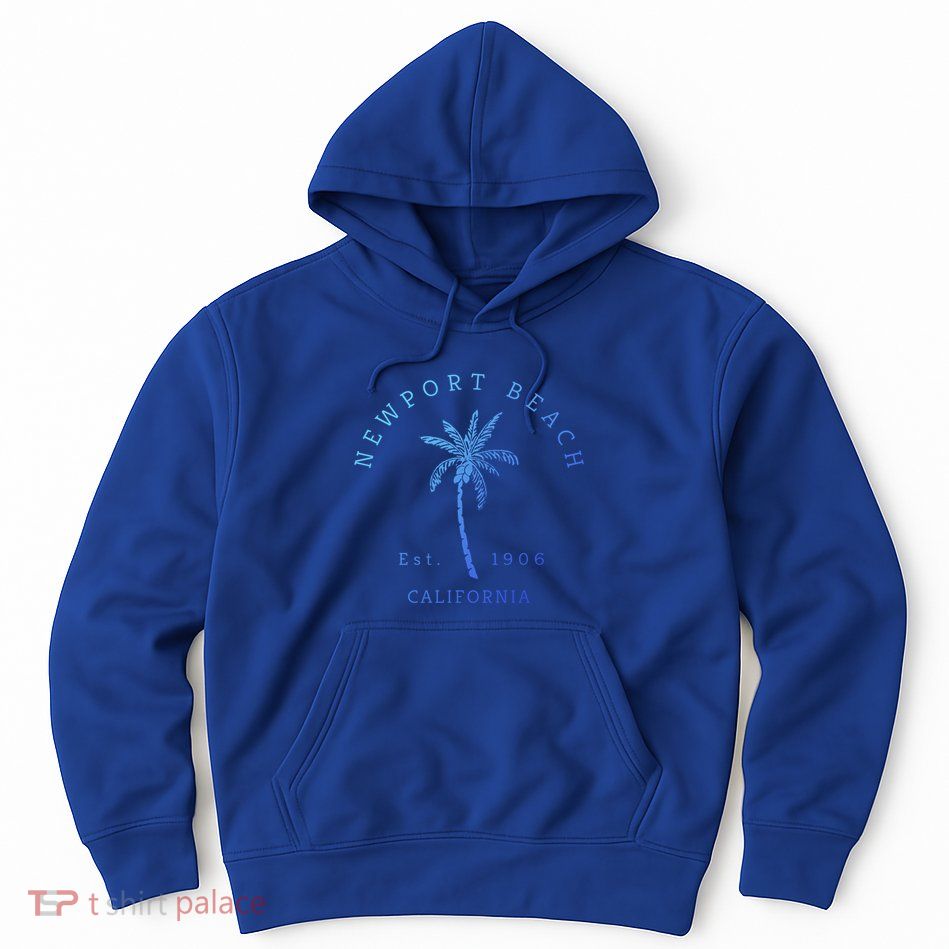 Original Newport Beach Ca Palm Tree Unique Novelty Art Great Gift Hoodie
