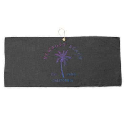 Original Newport Beach Ca Palm Tree Unique Novelty Art Great Gift Large Microfiber Waffle Golf Towel