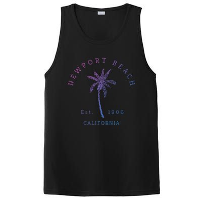 Original Newport Beach Ca Palm Tree Unique Novelty Art Great Gift PosiCharge Competitor Tank