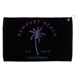 Original Newport Beach Ca Palm Tree Unique Novelty Art Great Gift Grommeted Golf Towel