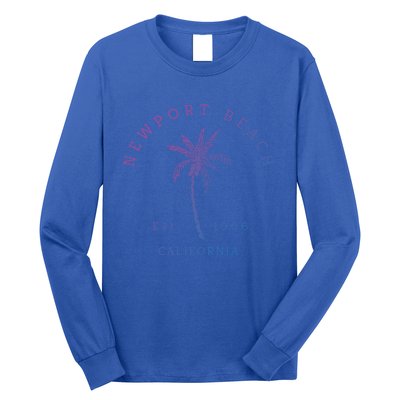 Original Newport Beach Ca Palm Tree Unique Novelty Art Great Gift Long Sleeve Shirt