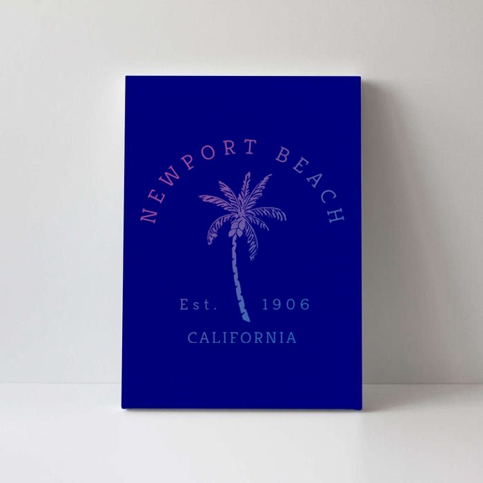 Original Newport Beach Ca Palm Tree Unique Novelty Art Great Gift Canvas