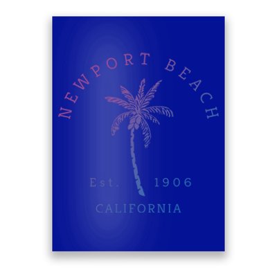 Original Newport Beach Ca Palm Tree Unique Novelty Art Great Gift Poster