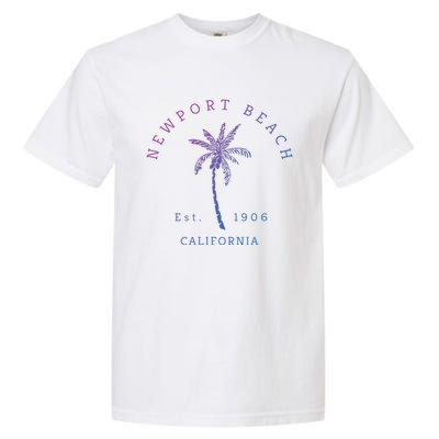 Original Newport Beach Ca Palm Tree Unique Novelty Art Great Gift Garment-Dyed Heavyweight T-Shirt