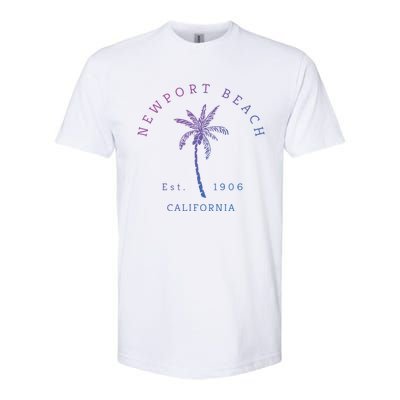 Original Newport Beach Ca Palm Tree Unique Novelty Art Great Gift Softstyle CVC T-Shirt