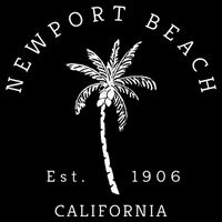 Original Newport Beach Ca Palm Tree Unique Novelty Art Gift Drawstring Bag