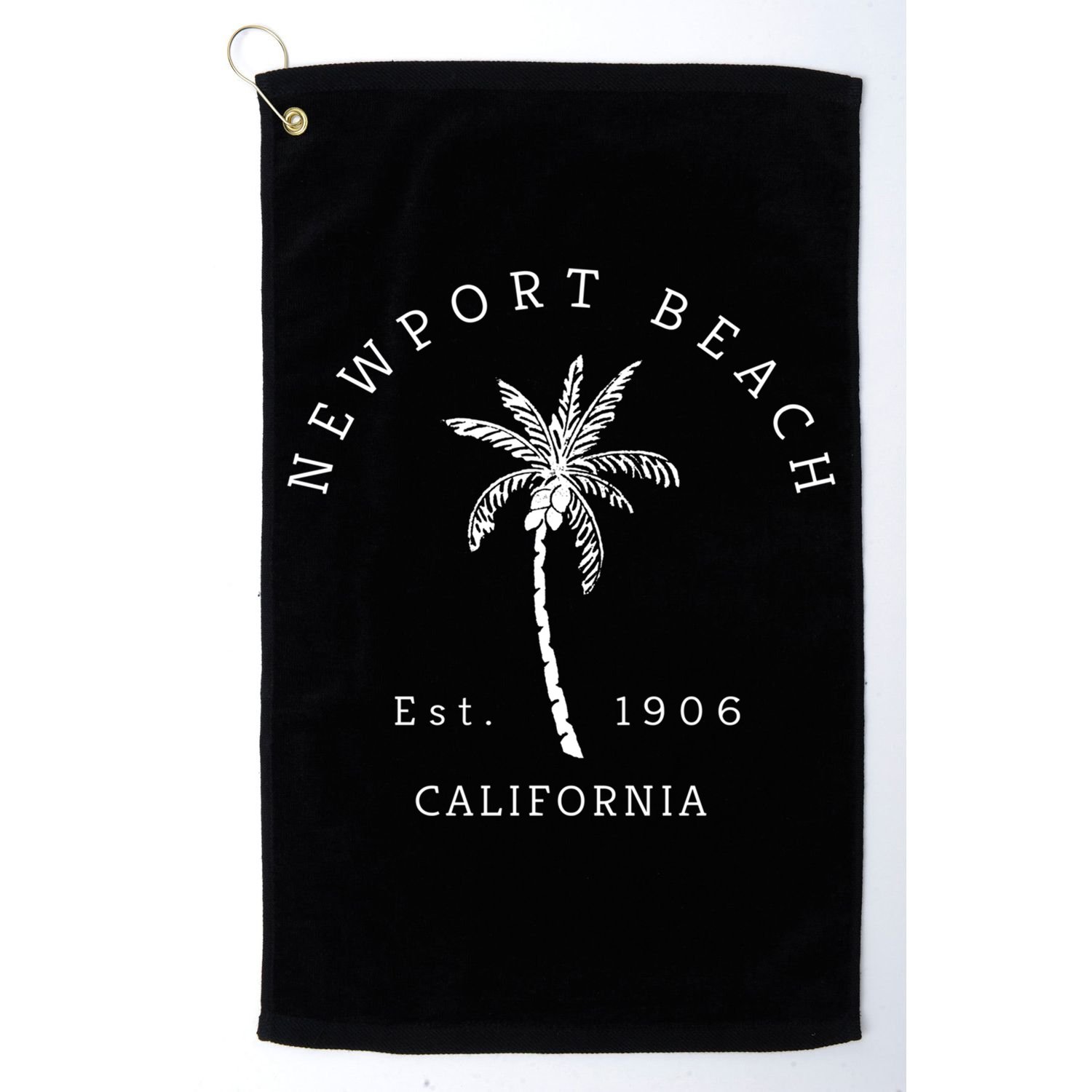 Original Newport Beach Ca Palm Tree Unique Novelty Art Gift Golf Towel