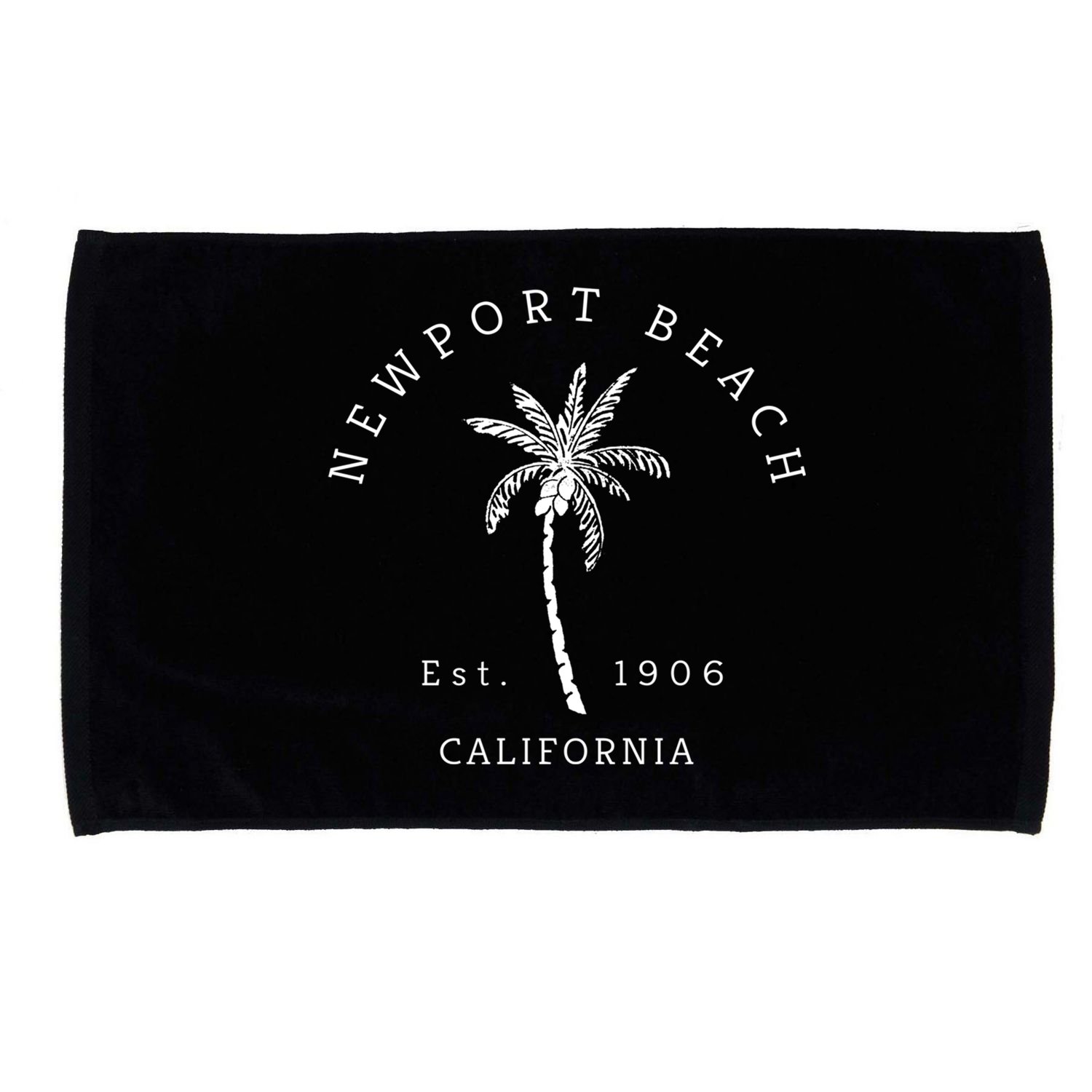 Original Newport Beach Ca Palm Tree Unique Novelty Art Gift Microfiber Hand Towel