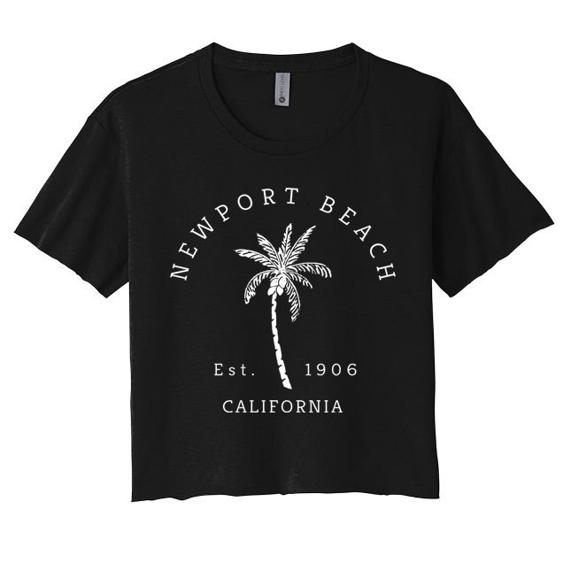 Original Newport Beach Ca Palm Tree Unique Novelty Art Gift Crop Top