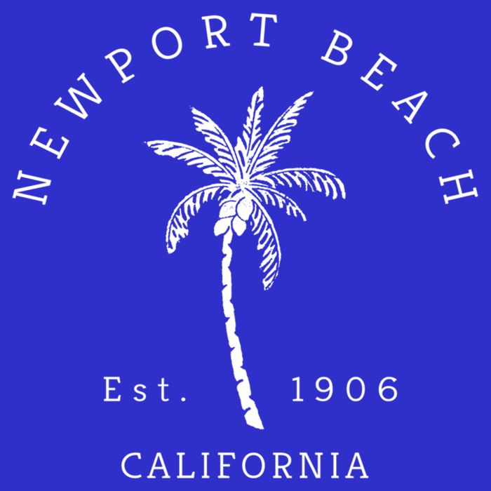 Original Newport Beach Ca Palm Tree Unique Novelty Art Gift Button