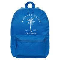 Original Newport Beach Ca Palm Tree Unique Novelty Art Gift 16 in Basic Backpack