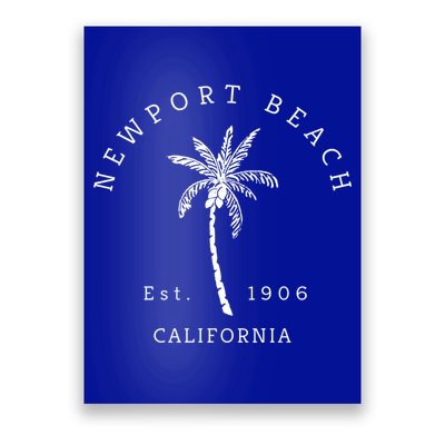 Original Newport Beach Ca Palm Tree Unique Novelty Art Gift Poster