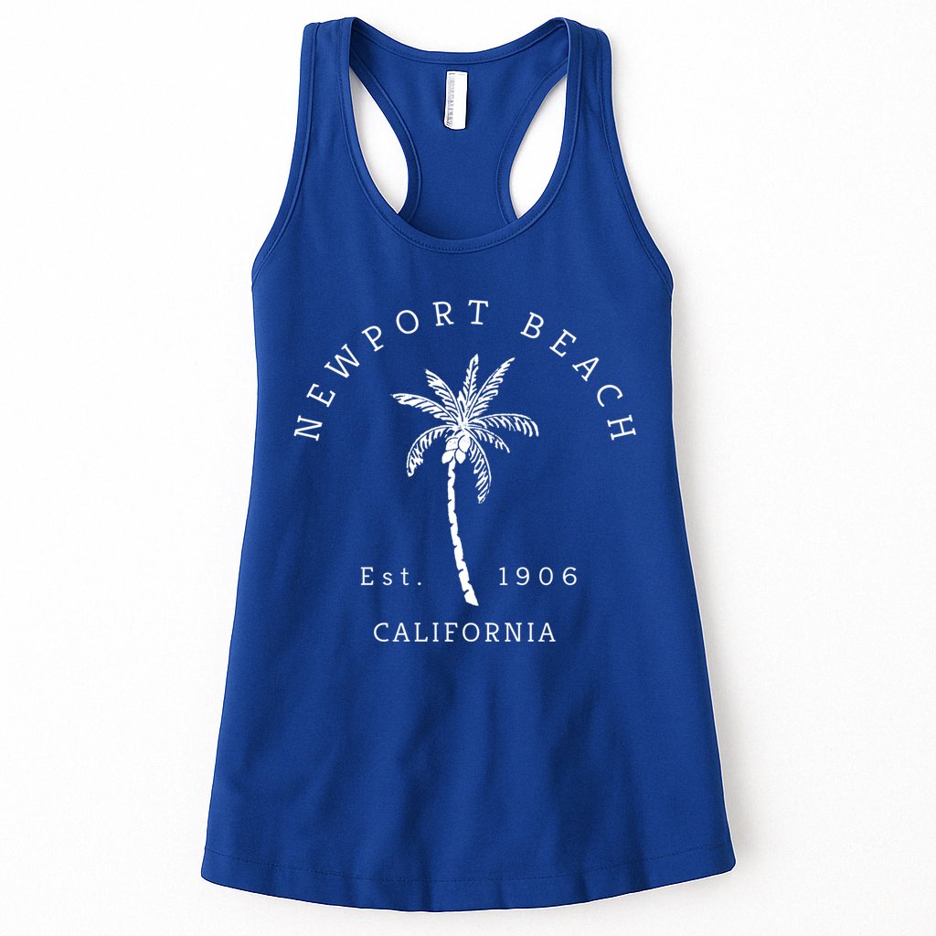 Original Newport Beach Ca Palm Tree Unique Novelty Art Gift Womens Tank Top