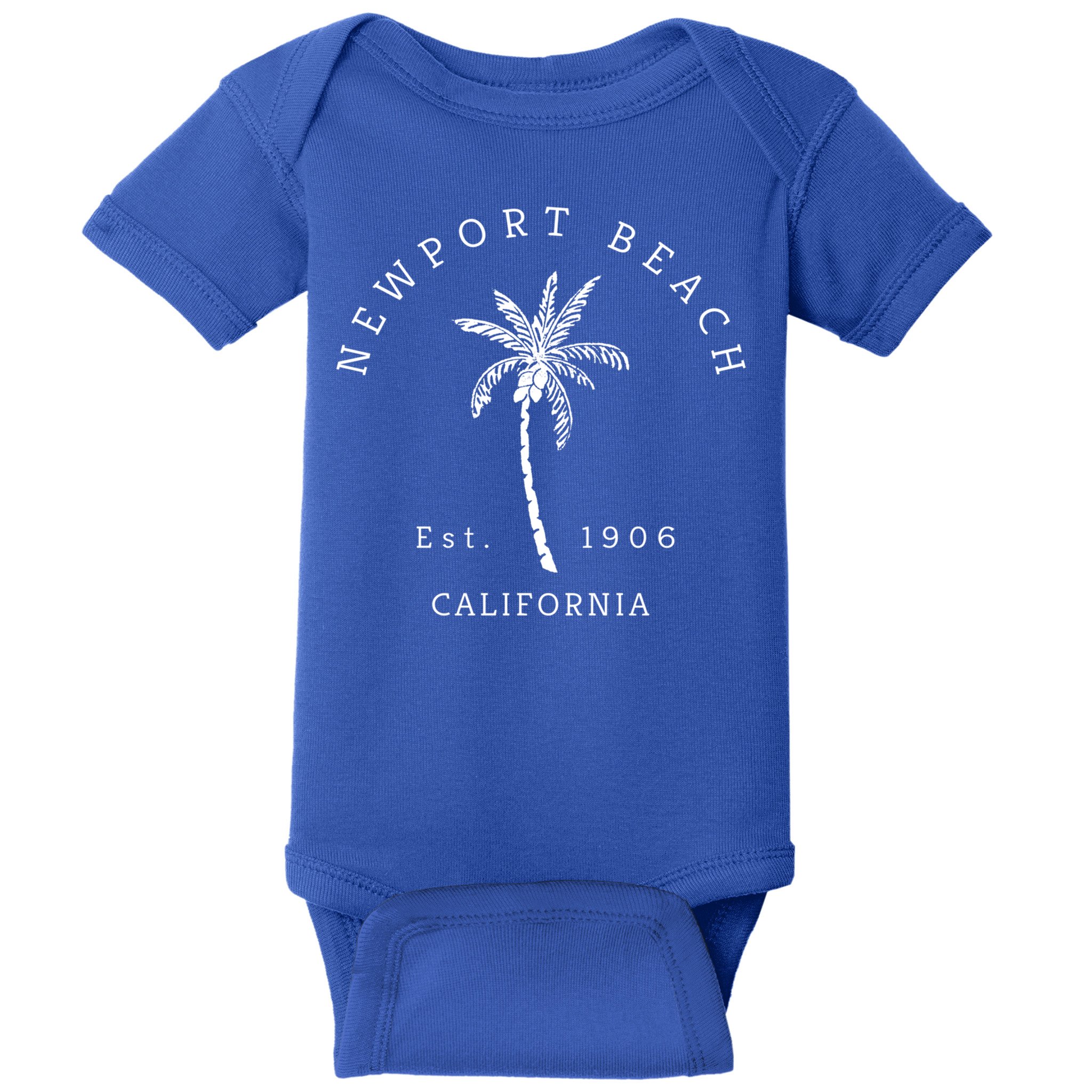 Original Newport Beach Ca Palm Tree Unique Novelty Art Gift Baby Bodysuit