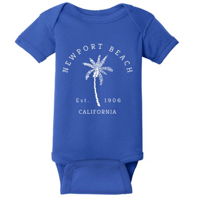 Original Newport Beach Ca Palm Tree Unique Novelty Art Gift Baby Bodysuit