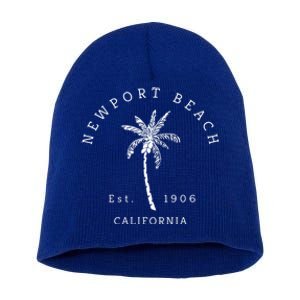 Original Newport Beach Ca Palm Tree Unique Novelty Art Gift Short Acrylic Beanie