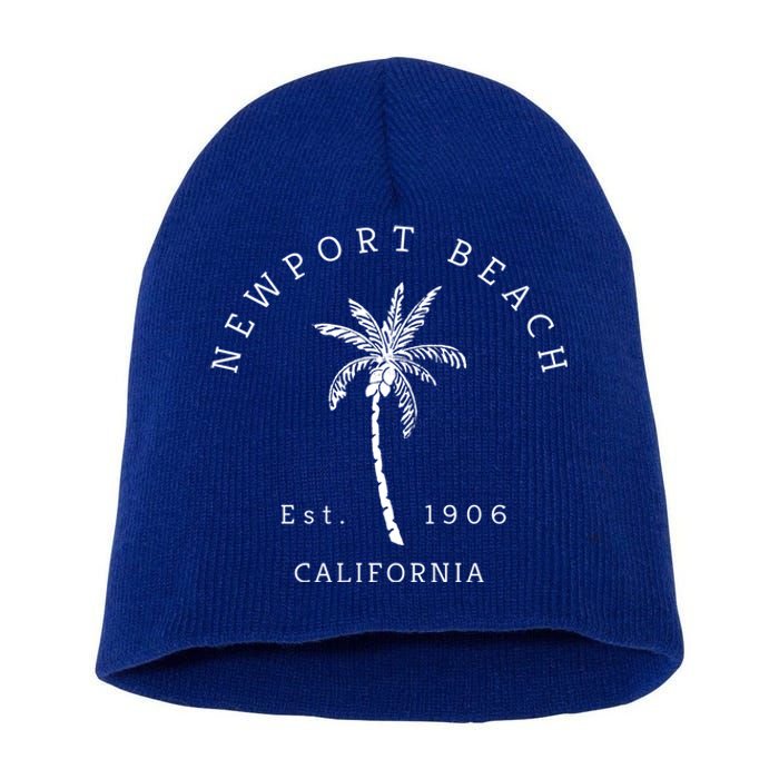 Original Newport Beach Ca Palm Tree Unique Novelty Art Gift Short Acrylic Beanie