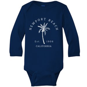 Original Newport Beach Ca Palm Tree Unique Novelty Art Gift Baby Long Sleeve Bodysuit