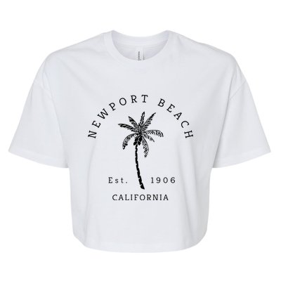 Original Newport Beach Ca Palm Tree Unique Novelty Art Gift Bella+Canvas Jersey Crop Tee