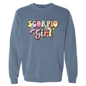 October November Birthday Zodiac Sign Groovy Scorpio Great Gift Garment-Dyed Sweatshirt