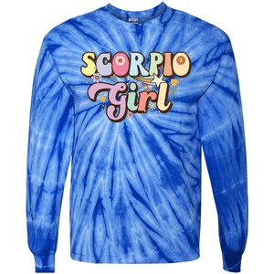 October November Birthday Zodiac Sign Groovy Scorpio Great Gift Tie-Dye Long Sleeve Shirt