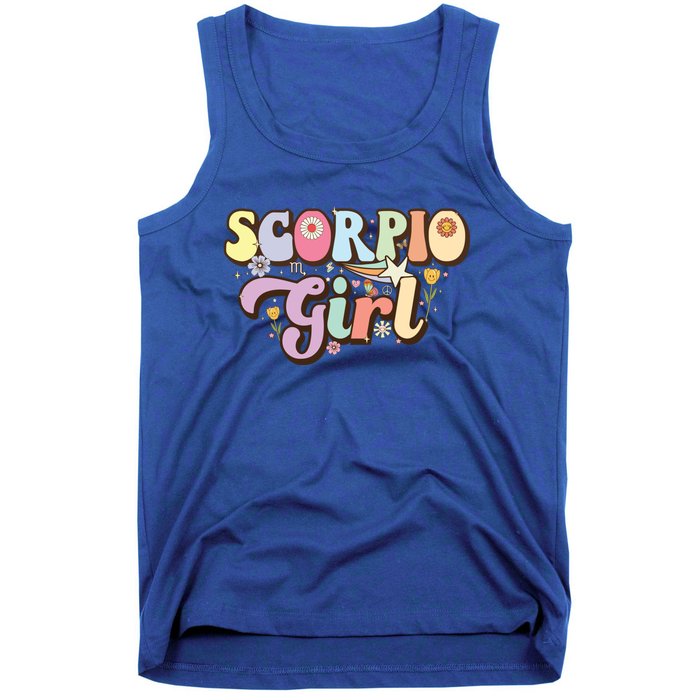 October November Birthday Zodiac Sign Groovy Scorpio Great Gift Tank Top