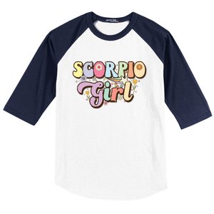 October November Birthday Zodiac Sign Groovy Scorpio Great Gift Baseball Sleeve Shirt