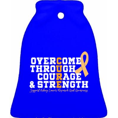 Overcome Ney Cancer Orange Ribbon Event March Gift Cute Gift Ceramic Bell Ornament