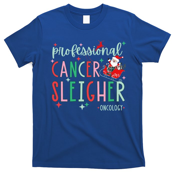 Oncology Nurse Christmas Professional Cancer Sleigher T-Shirt